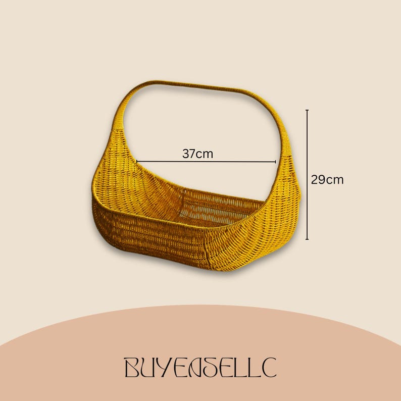 Handwoven Rattan Bread Basket - Rustic Farmhouse Fruit Tray