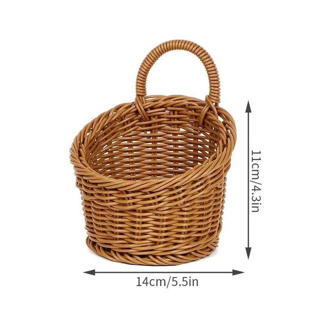 Cesta colgante de pared port�til, cesta de almacenamiento tejida, flor port�til Main Image
