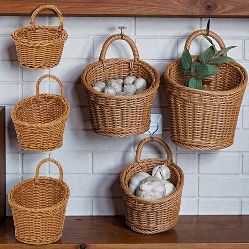 Hanging Portable Wall Hanging Basket Woven Storage Basket Portable Flower