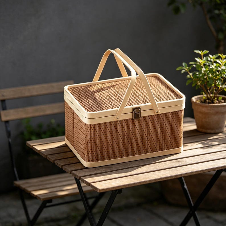 Handmade Woven Storage Basket | Bamboo Weaving with Healing Energy Gentle