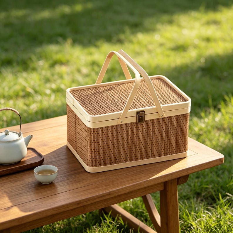 Handmade Woven Storage Basket | Bamboo Weaving with Healing Energy Gentle