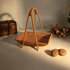 Cesta de Bamb� Tejida a Mano con Asa