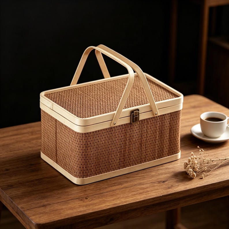 Handmade Woven Storage Basket | Bamboo Weaving with Healing Energy Gentle