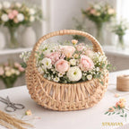 Handwoven Willow Basket with Handle - Small Wicker Storage Basket