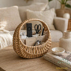 Handwoven Willow Basket with Handle - Small Wicker Storage Basket