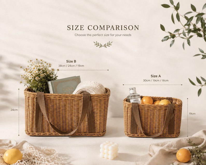 Woven Picnic Basket with Handle