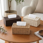 Rattan Tissue Box Cover - Natural Woven Dispenser