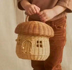 Mushroom Basket Bag - Rattan Woven Storage Basket