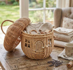 Mushroom Basket Bag - Rattan Woven Storage Basket
