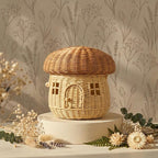 Mushroom Basket Bag - Rattan Woven Storage Basket