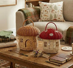 Mushroom Basket Bag - Rattan Woven Storage Basket