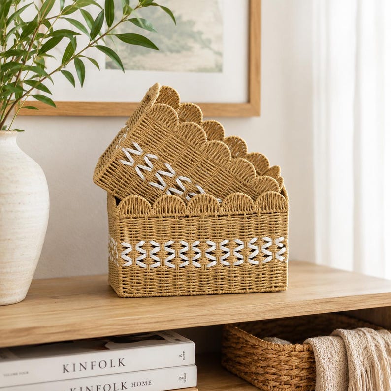Handwoven Paper Rope Storage Basket