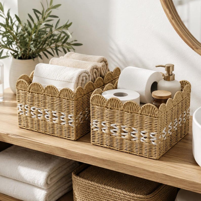 Handwoven Paper Rope Storage Basket