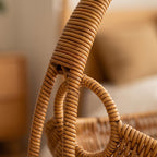 Rattan Hanging Cat Bed - Woven Basket Swing for Cozy Naps