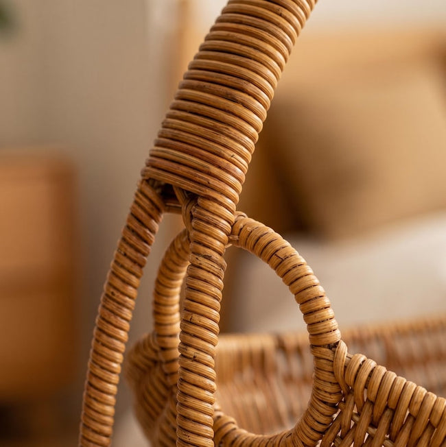 Cama para gatos colgante de rat�n - Columpio de cesta tejida para siestas acogedoras Main Image