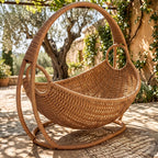 Rattan Hanging Cat Bed - Woven Basket Swing for Cozy Naps