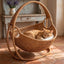 Rattan Hanging Cat Bed - Woven Basket Swing for Cozy Naps
